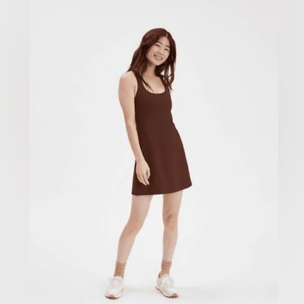 Girlfriend Collective Earth Brown Athletic Dress, XS